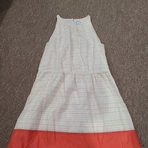 Orange and cream dress